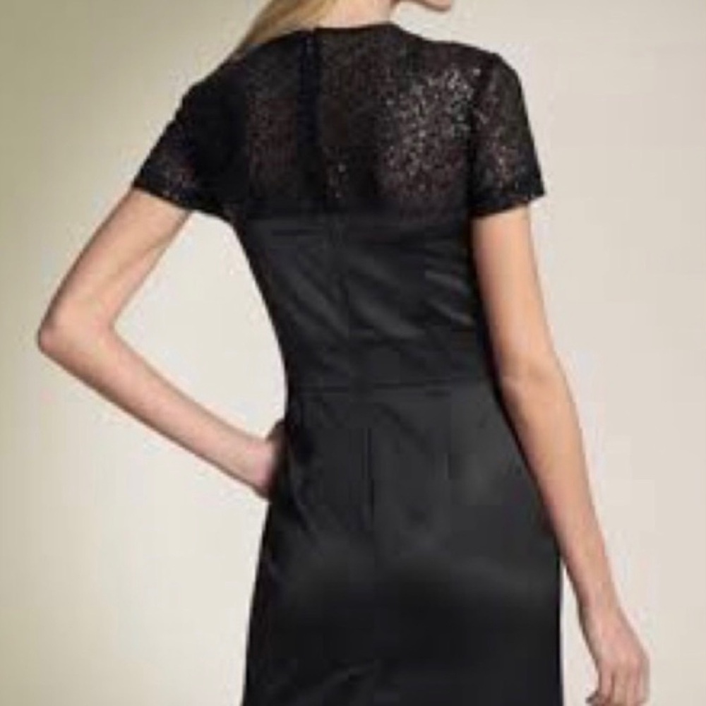 NWT $300 TRINA TURK Women’s Black Sequin Satin Formal Wedding Cocktail Dress 2 - Picture 2 of 6